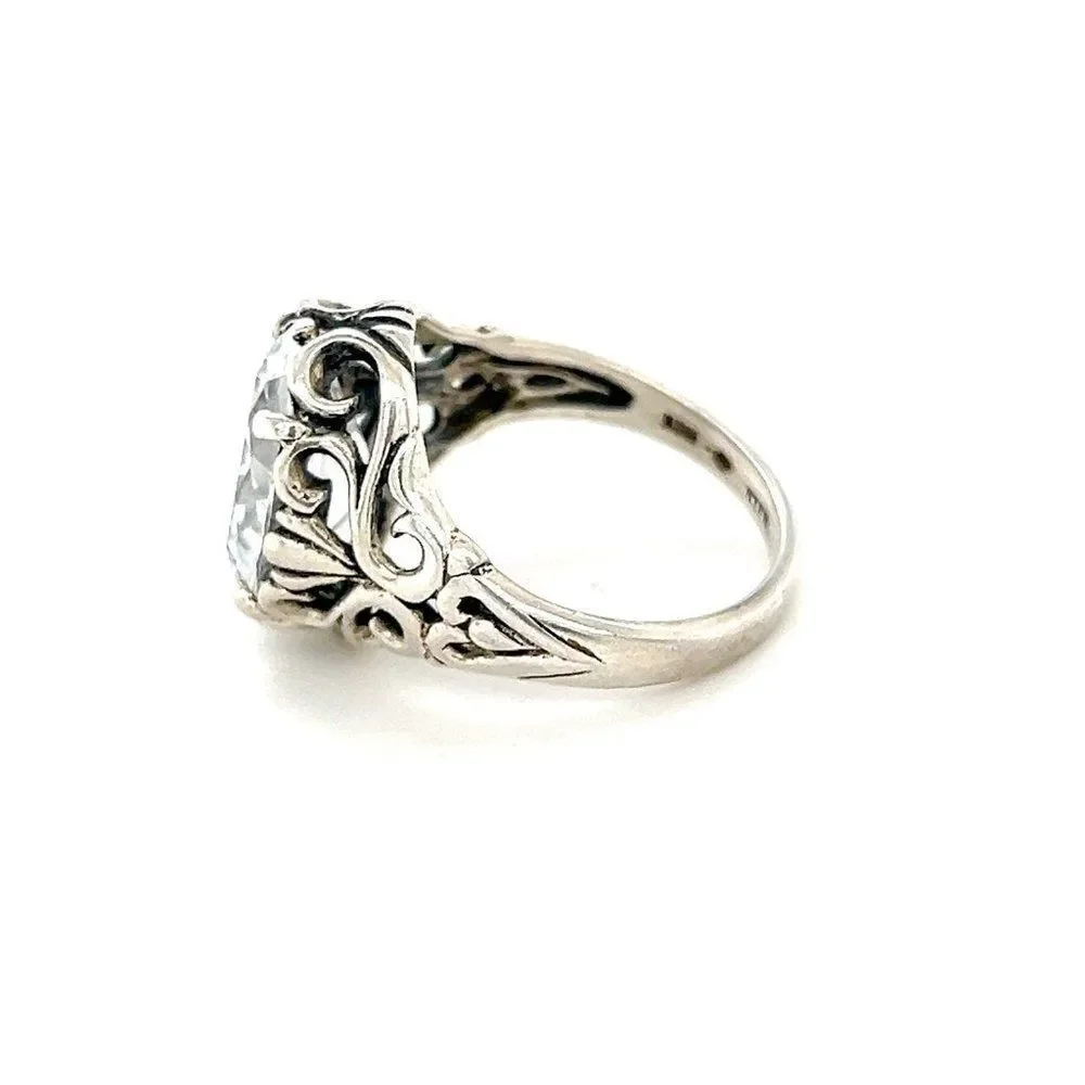 Large‎ Zircon Sterling Silver Ring